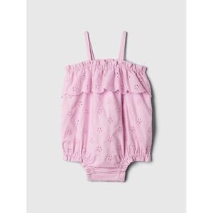 GAP Baby Girl's Eyelet Bubble Shorty One-Piece - Pink Lavender - 0-3 Months